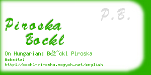 piroska bockl business card